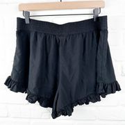 Wild Pearl Black Ruffle Shorts Lounge Comfy Shorts Size XL