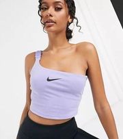 Nike Buckle Crop Top in Lavender Purple One Strap Single Shoulder Size Medium