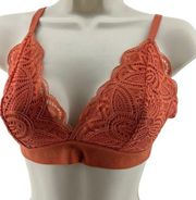 Old Navy Lace V-Neck Bralette Top Starfish Orange Bra Small