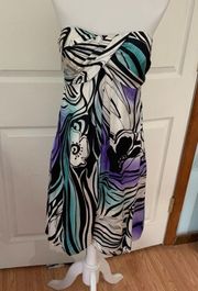 Cache size 6 m medium 100% silk tube dress AH