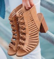 Dolce Vita Taupe Braided Open Toe Heels 