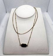 Canvas Gold & Black Multilayer Faux Druzy Necklace