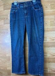 Riders By Lee 5 Pockets Straight Leg Jeans Size 12 Petite Dark Blue Deni…