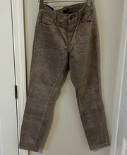 Ann Taylor the SKINNY in a blush/grey velvet color in size 6