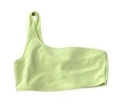 Good American Scuba Hot Shoulder Bikini Top Sz 2 Medium Swim Key Lime Green NWT