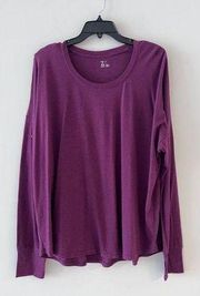 Zella long sleeve burgundy top size large