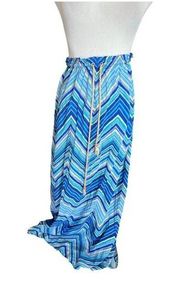 Womens Nicole Miller Chevron Boho Chic Maxi Skirt - Sz L