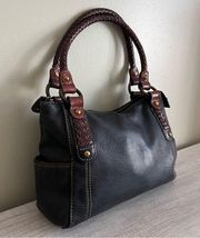 Fossil Vintage Leather Shoulder Bag Satchel
Purse Braided Handle