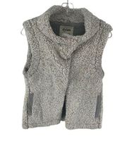 Dylan  True Grit Womens L Vest Cozy Sherpa Frosty Tipped Deep Pile Fleece off whi