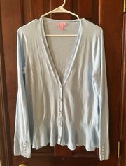 Medium Light Blue  Button up Cardigan