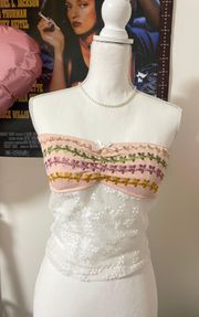 Colorful Mesh Floral Tube Top