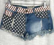 Hot kiss american flag shorts stars stripes