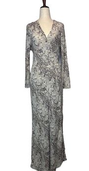 Reformation NWT Jaz Python Wrap Dress Size XL Snakeskin Gray Cream