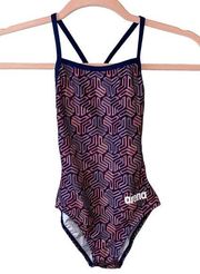 🎓 NWT Arena Kikko Light Drop Back One Piece Multicolored Swimsuit