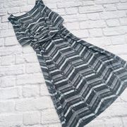 Athleta Adriana Faux Wrap Tank Dress Small Blue Grey Tie Dye Stretch Knee Length