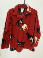 Vintage 90s  Red Equestrian Sweater