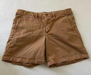 Anthropologie Chino Relaxed Fit Mid Rise Khaki Shorts