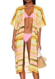 Plush Revolve Striped Oversized Kimono/ Swimwear Cover up(Size Small)