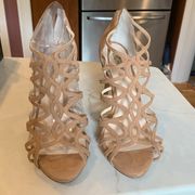 INC Tan suede high heels