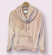 Hippie Rose Cowl Neck Soft Fur Sweatshirt - size medium