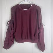 Long Sleeve Plum Crop Top Size S NWT