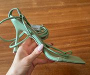 LILIANA Mint Green Square Toe Strappy Sandals