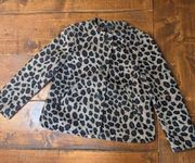 Ann Taylor Wool Leopard Print Coat small