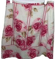 Ann Taylor Loft pencil skirt flower floral rose Size 4