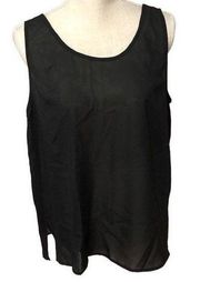 Vintage Josephine Chaus Sheer Black Sleeveless Blouse Size 14
