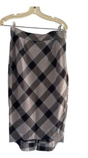 Free People geometric precision plaid pencil skirt size 8