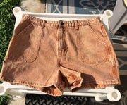 Rust Cotton Denim Shorts 16