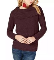 INC Chenille Ribbed Trim Pullover turtle neck Sweater