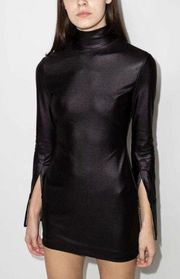 Alexander Wang Crystalized Cuff Turtleneck Mini Dress