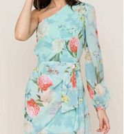 Yumi Kim Studio 54 Dress Forever Yours Jade One Shoulder Long Sleeve Mini | Lrg