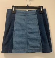 Two-Tone Denim Skirt