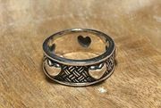 Brighton Vintage Retired Heart Band 925 Sterling Silver Ring