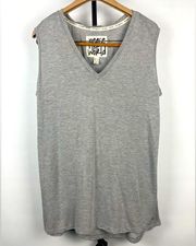 PEACE LOVE WORLD Gray Mia V-Neck Sleeveless 100% Modal Tank Top