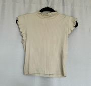 Cream Short Sleeve Top Size S