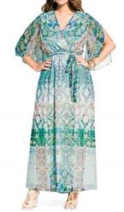 NEW CITY CHIC Istanbul Rhinestone Luxe Blue Maxi Dress Size 14