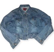 Y2k Paris blues cropped denim jacket