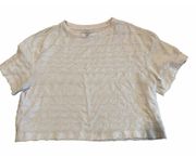 Madewell Everyday Cropped Tee Medium Ivory Cream Textured Boxy Cotton Blend