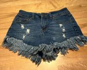 Elan Cutoff Distressed Jean Shorts - size small