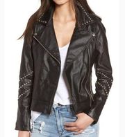 BB Dakota Jerilyn Studded Faux Leather Moto Jacket