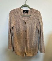 Peruvian Connection chunky knit button down cardigan s