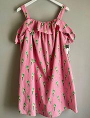 Crown & Ivy NWT Parrot Button Down Cold Shoulder Ruffle Summer Dress Size XL