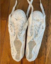 NWOT David’s Bridal White Lace Sneakers