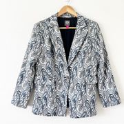 Vince Camuto Blue Paisley Jacquard Blazer