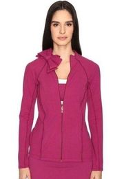 NWT Kate Spade x Beyond Yoga collaboration Zinfandel Neck Bow Front Zip sz S