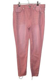 Seven7 Ankle Skinny Jeans Size 10 Release Hem Dusty Rose Pink Mid Rise size 10