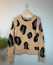 Sleeping on Snow Tan Leopard Print Sweater 